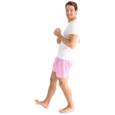 Men's Hepburn Gingham Pink Boxer Shorts