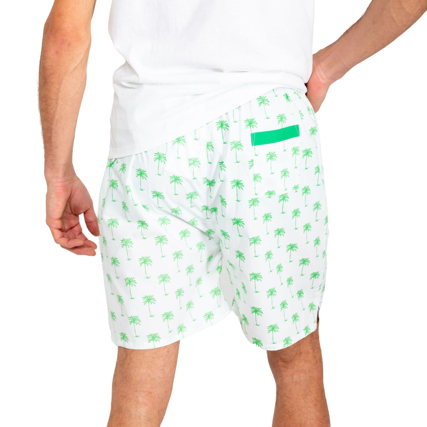 Men's Green Palm Tree Sleep Shorts