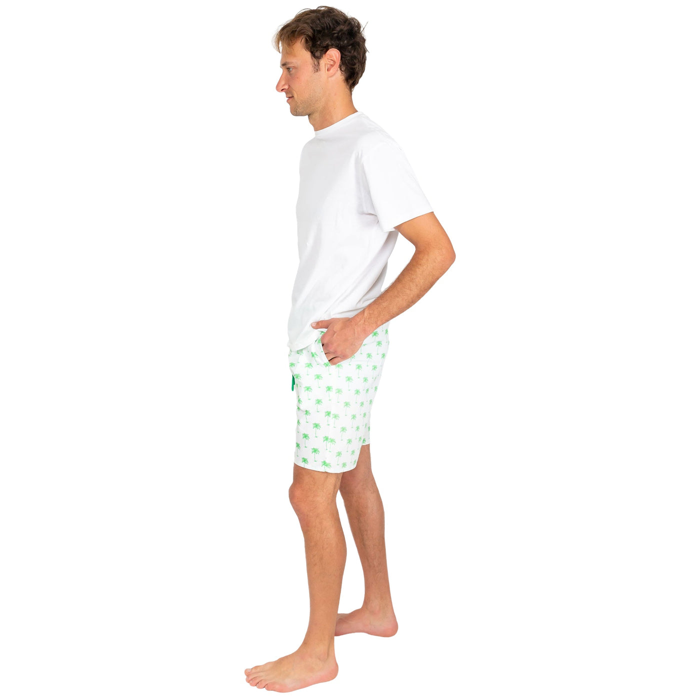 Men's Green Palm Tree Sleep Shorts