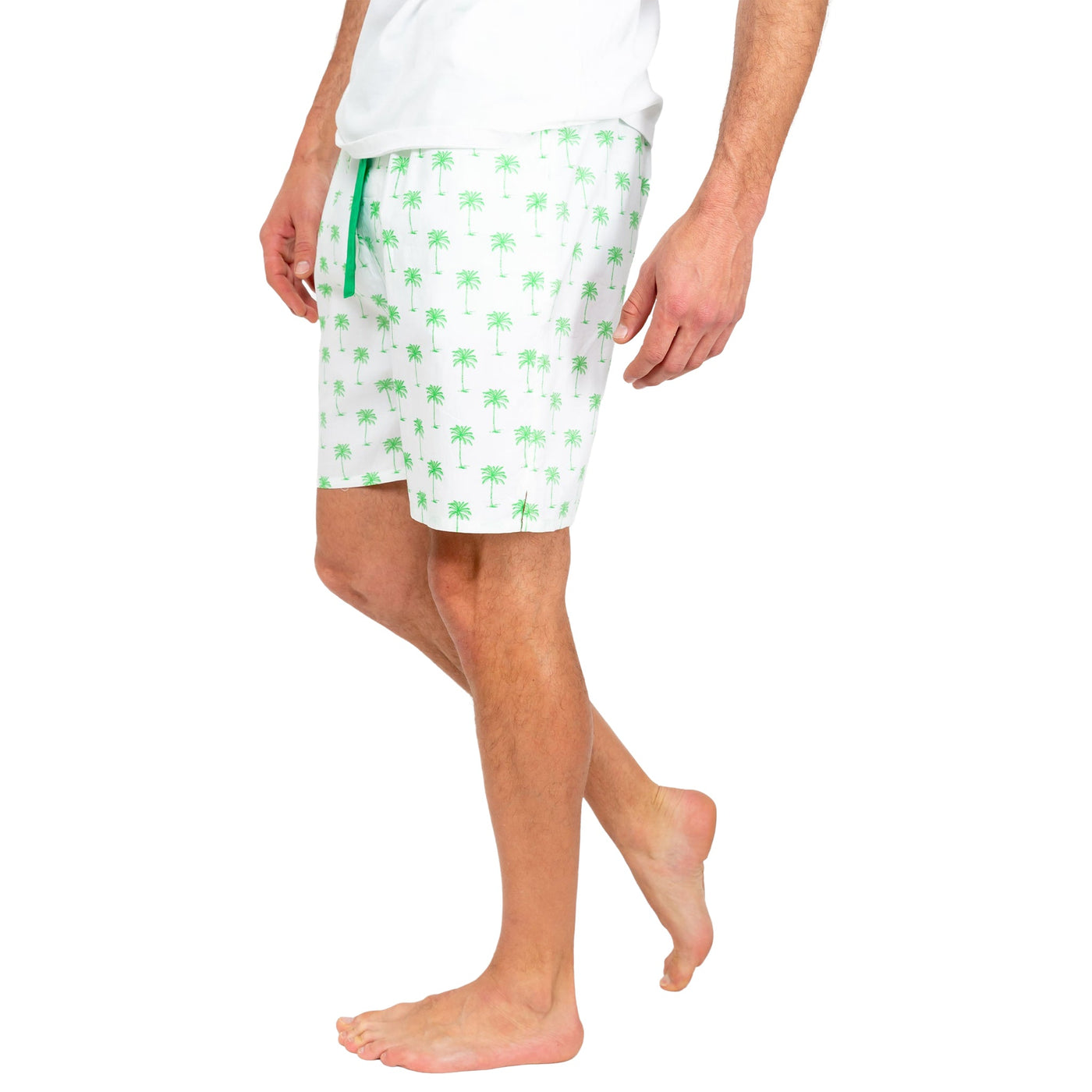 Men's Green Palm Tree Sleep Shorts