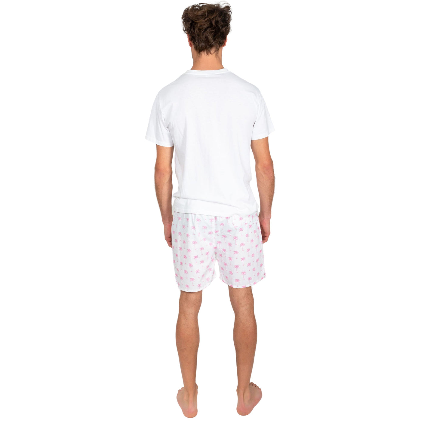 Men's Pink Palm Tree Sleep Shorts