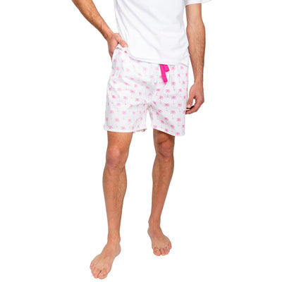 Men's Pink Palm Tree Sleep Shorts