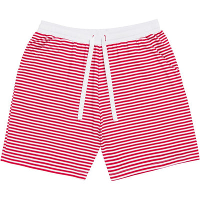 Men's Red Stripe Jersey Sleep Shorts