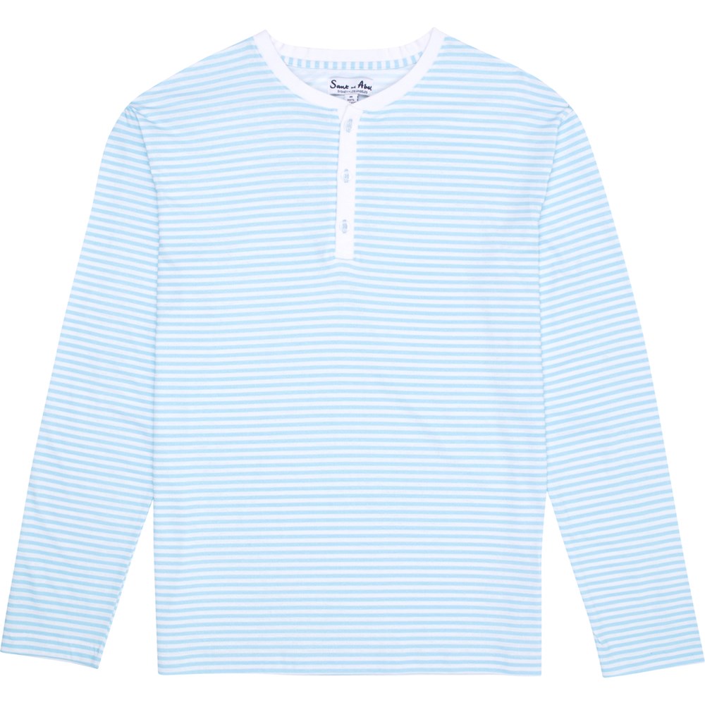 Men's Sky Blue Stripe Jersey Henley