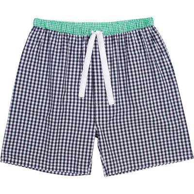 Men's Hepburn Gingham Navy Sleep Shorts