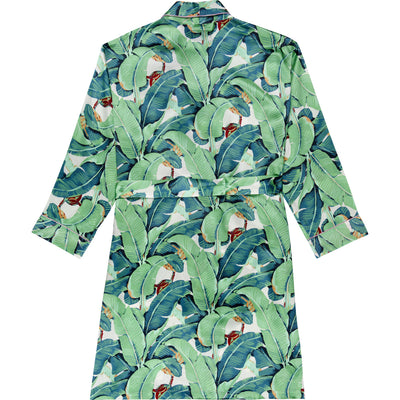 Women's Banana Leaf Green Robe - SILK