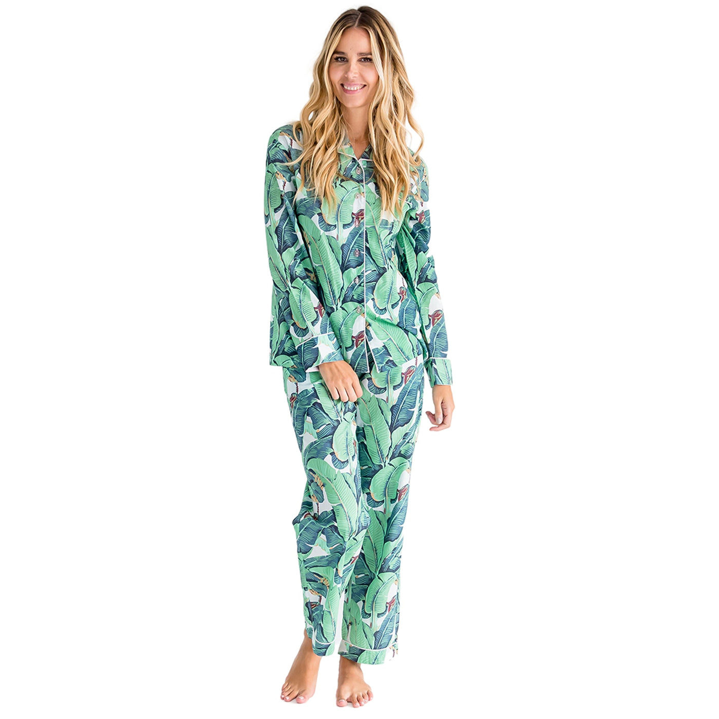 Women's Martinique® Banana Leaf Shirt + PJ Pant Set