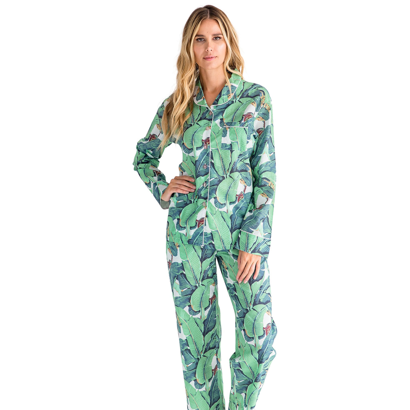 Women's Martinique® Banana Leaf Shirt + PJ Pant Set