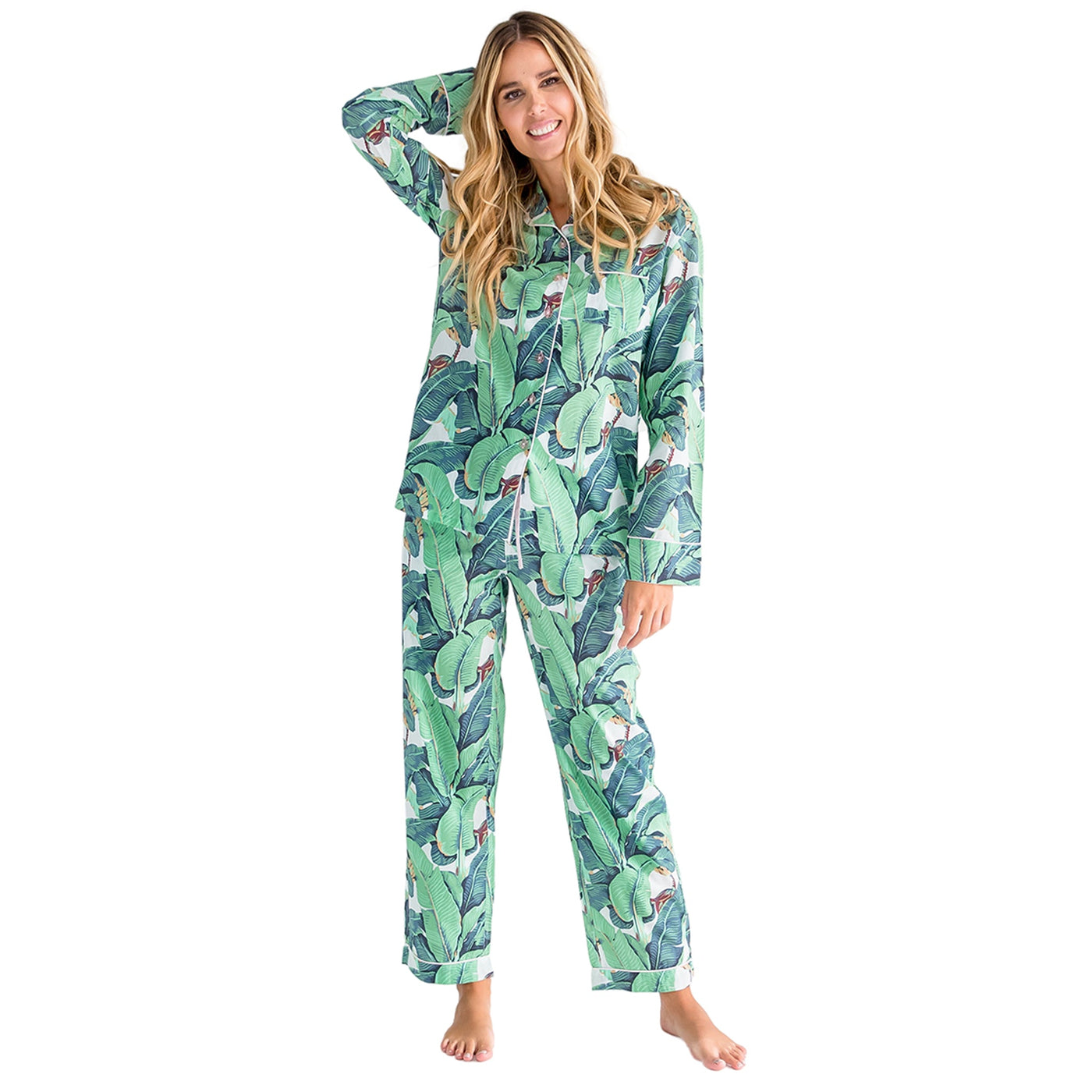 Women's Martinique® Banana Leaf Shirt + PJ Pant Set