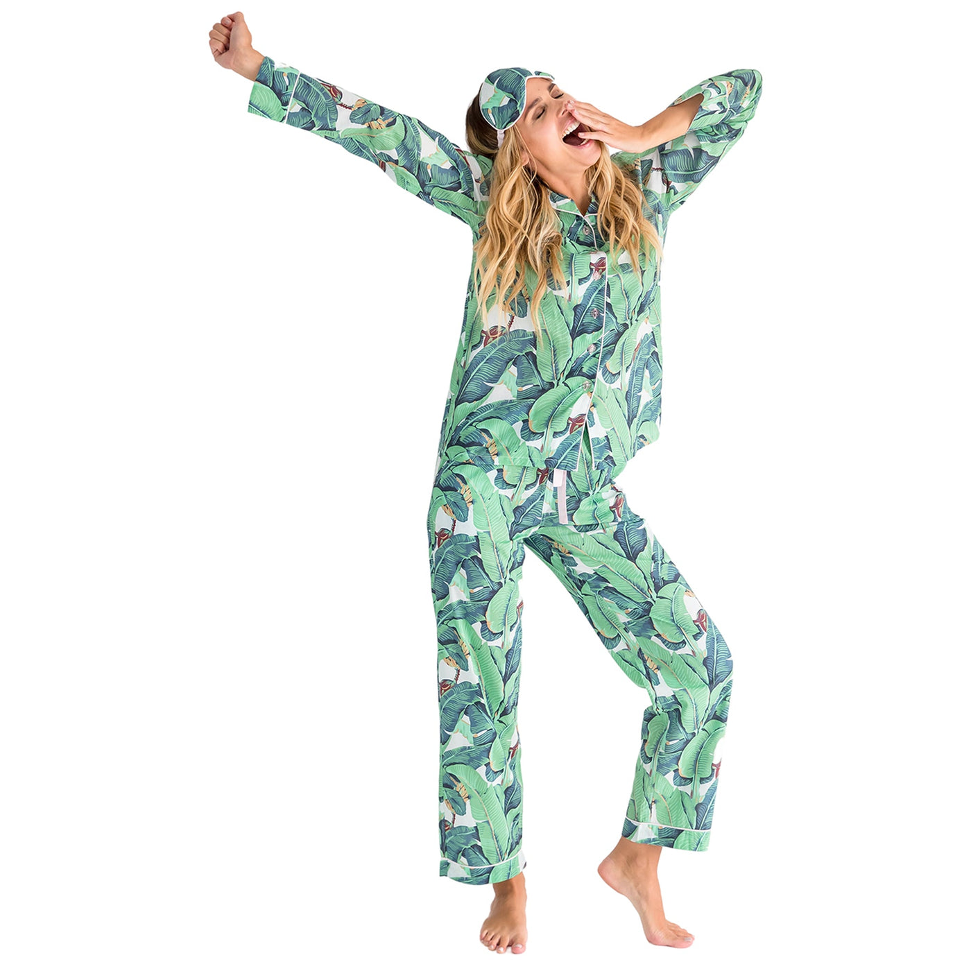 Women's Martinique® Banana Leaf Shirt + PJ Pant Set