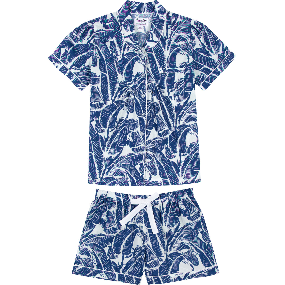 Women's Martinique® Blue Banana Leaf Short PJ Set