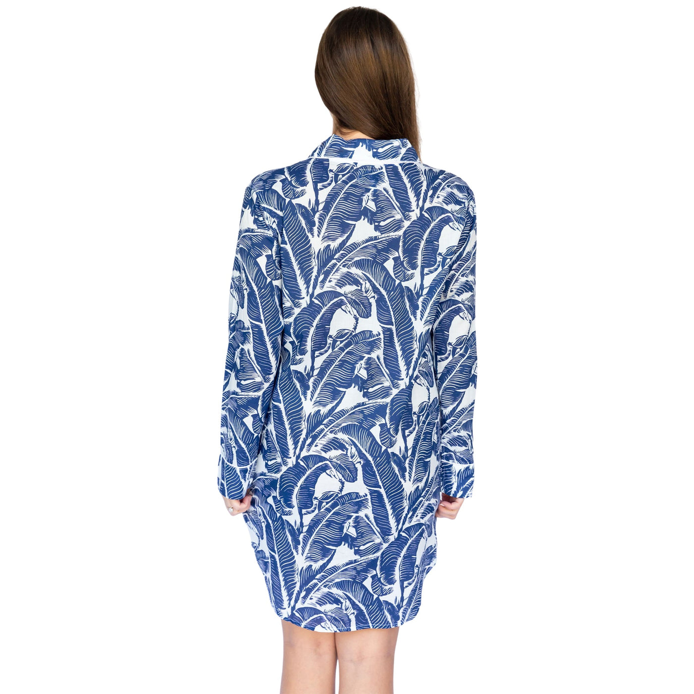 Women's Blue Martinique Banana Leaf Night Shirt