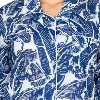 Women's Blue Martinique Banana Leaf Night Shirt