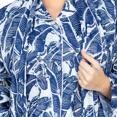 Women's Blue Martinique Banana Leaf Robe