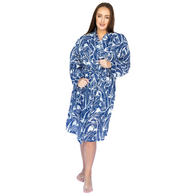 Women's Blue Martinique Banana Leaf Robe