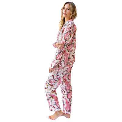 Women's Pink Martinique®, Banana Leaf  Shirt + PJ Pant Set