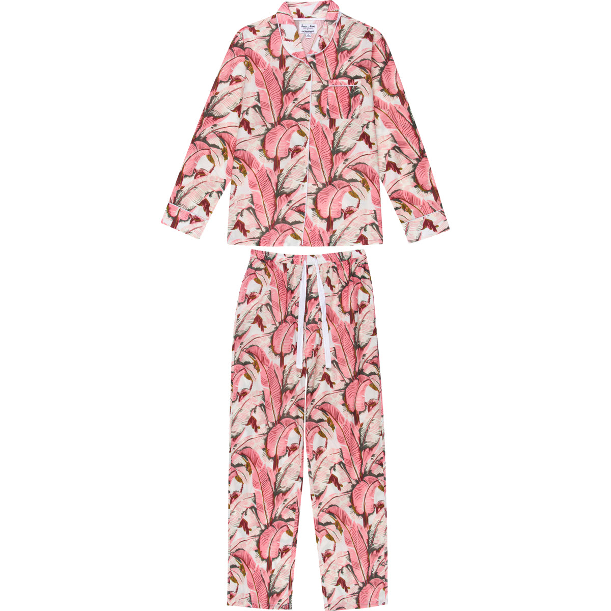 Women's Pink Martinique®, Banana Leaf  Shirt + PJ Pant Set