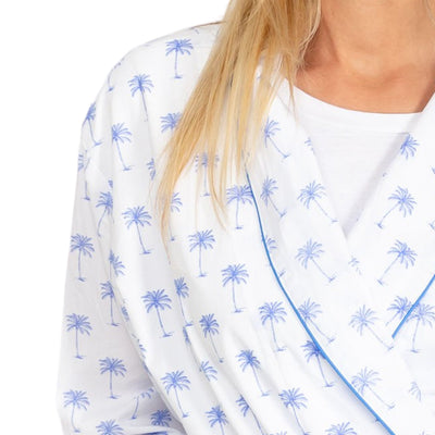 Women's Blue Palm Tree Robe