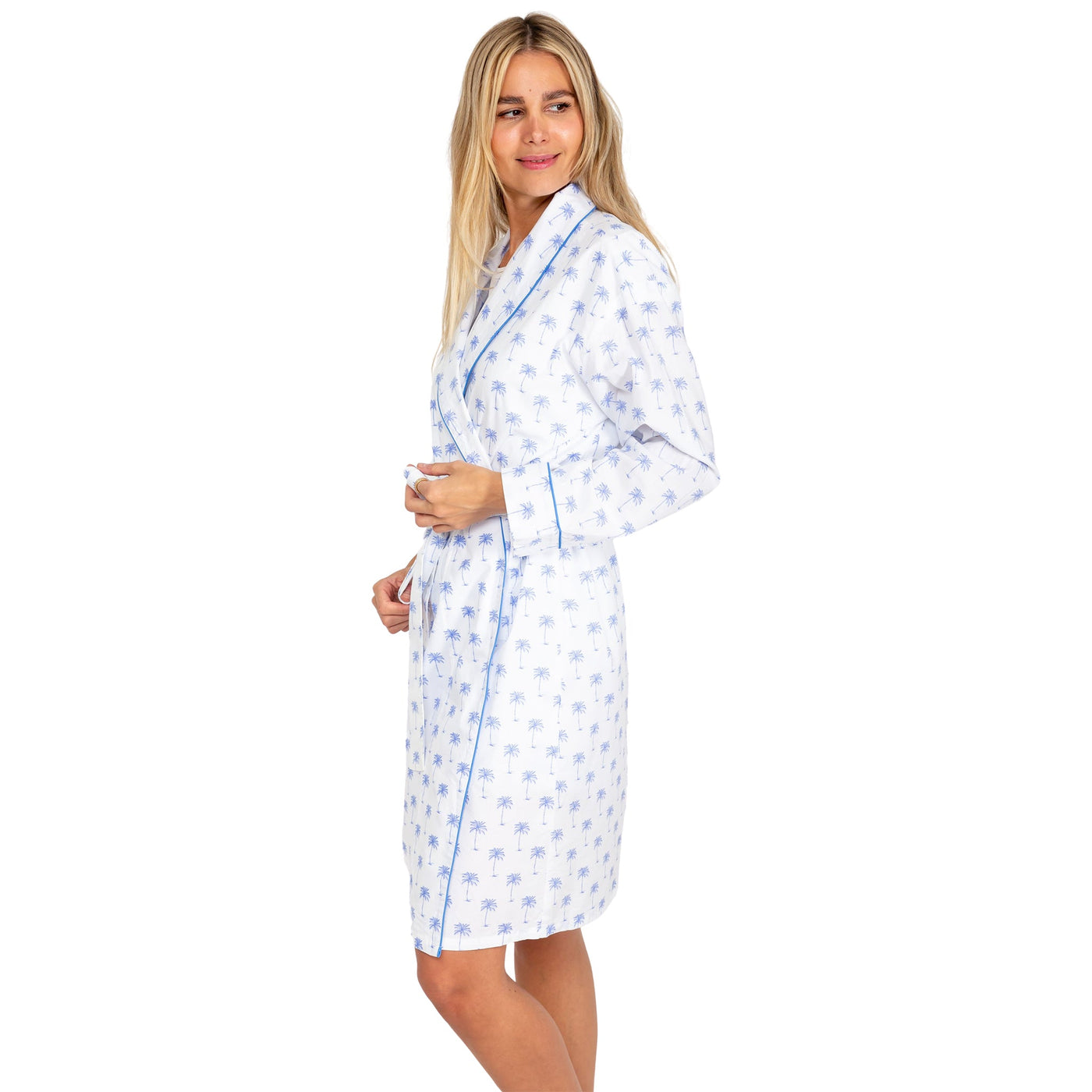 Women's Blue Palm Tree Robe