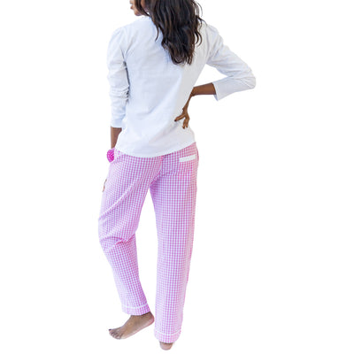 Women's Hepburn Gingham Pink PJ Pants