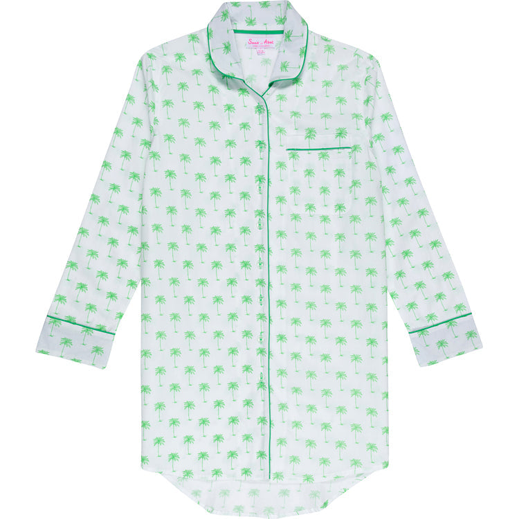 Women's Green Palm Tree Night Shirt