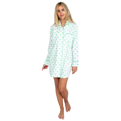 Women's Green Palm Tree Night Shirt