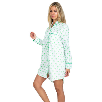 Women's Green Palm Tree Night Shirt