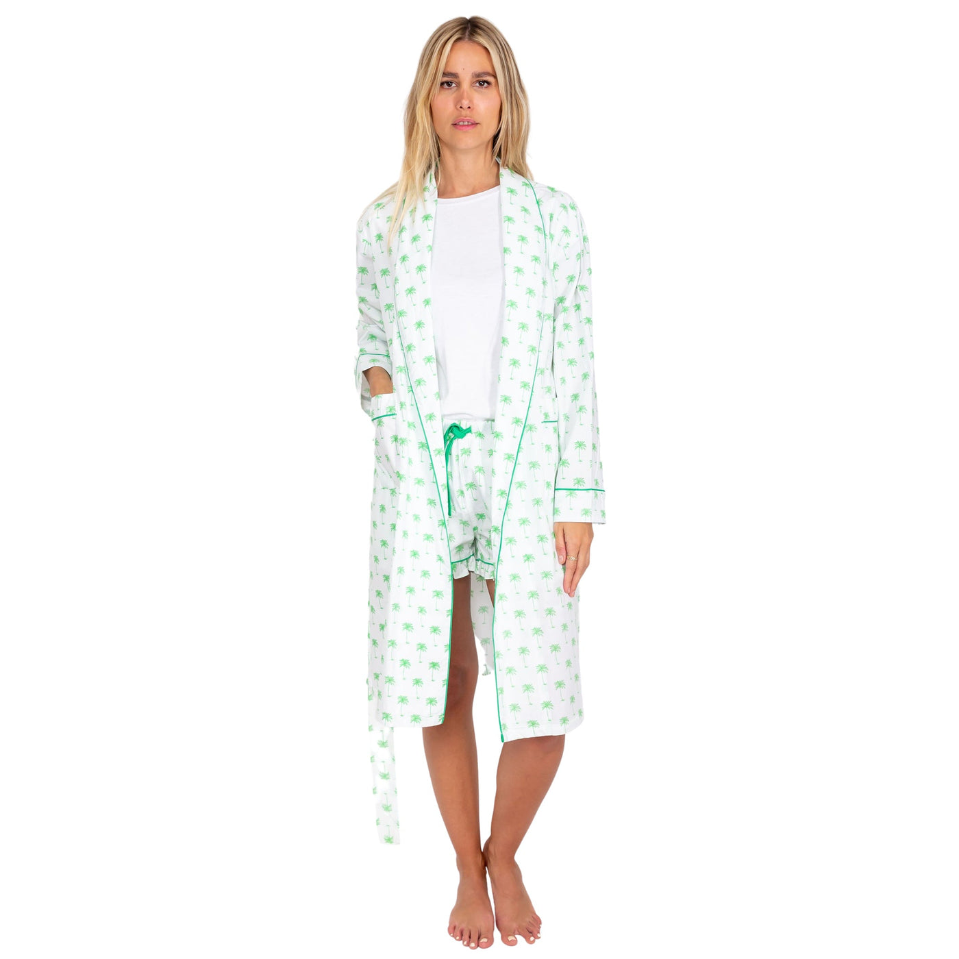 Women's Green Palm Tree Robe