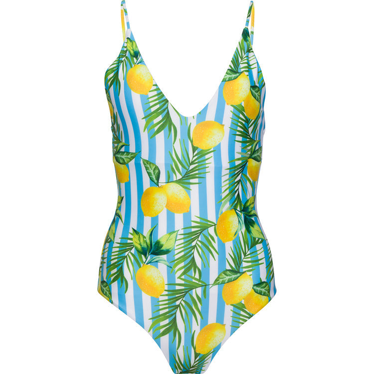 Women's Parker Lemon Stripe One Piece Swimsuit